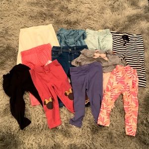 Bundle Lot of baby girl size 12 month pants